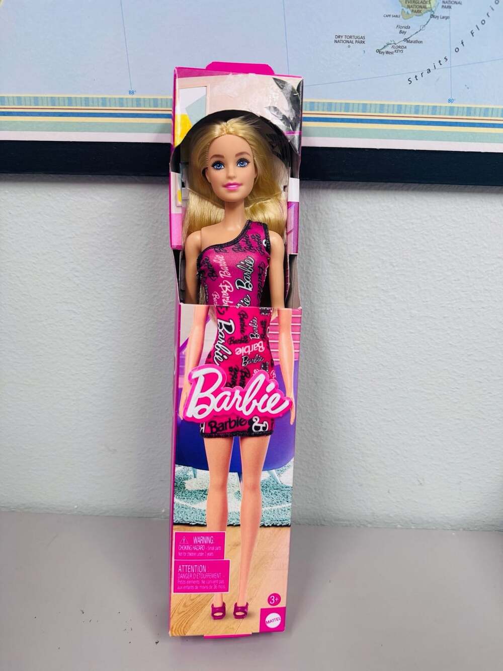 Mattel Barbie NEW Fashion Doll T7439 HRH07 in Pink Dress with Signature Shoes